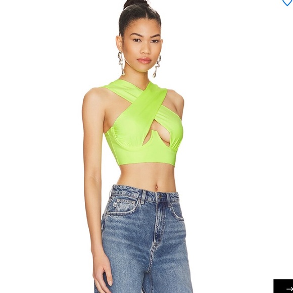 Superdown Kacie Cross Over Top in Highlighter Size: XS - Picture 2 of 8